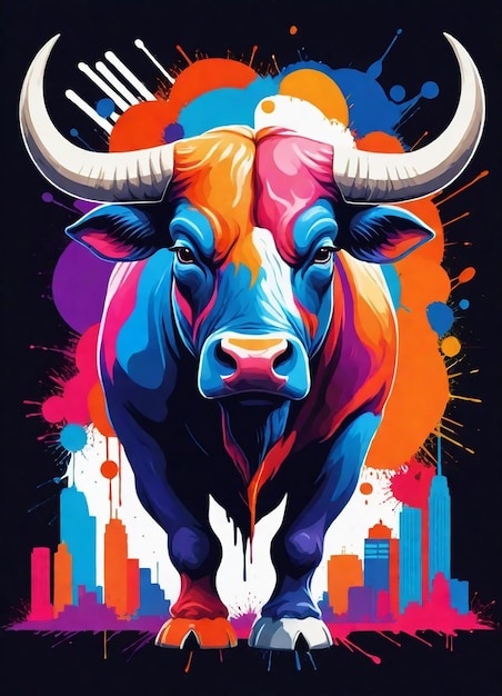 een poster van een stier met het woord "United" erop