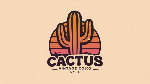 Foto een poster voor cactus stijl vintage stijl met een cactus styl design