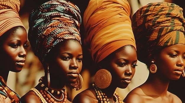 Een poster voor de Afrikaanse cultuur van zwarte vrouwen.