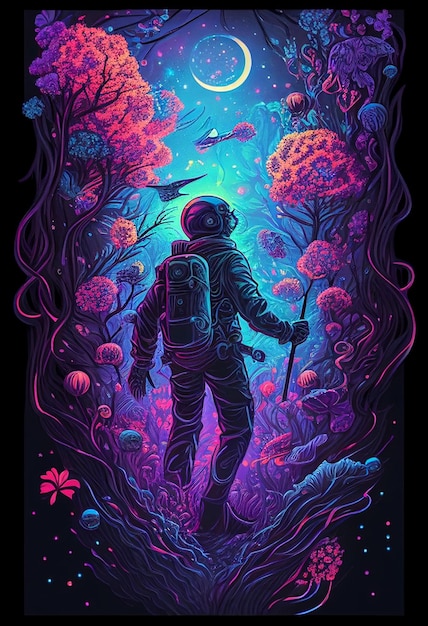 Een poster voor de astronaut.