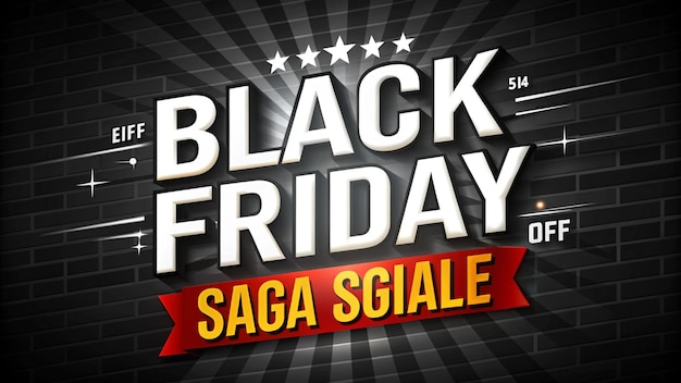 een poster voor de Black Friday verkoop met een rood lint