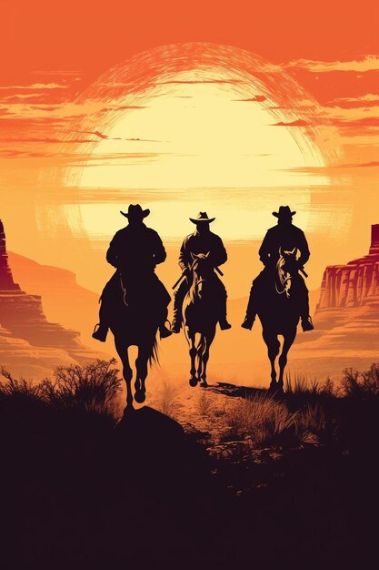 een poster voor de film genaamd cowboys die op paarden rijden