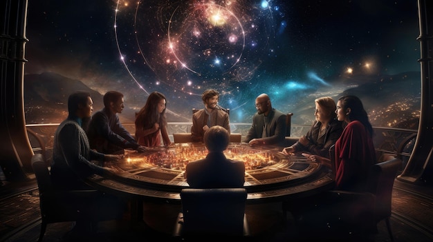 Foto een poster voor de film genaamd het universum.