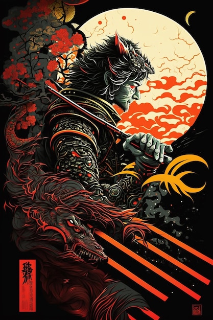 Een poster voor de film samurai.