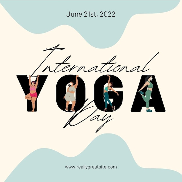 een poster voor de internationale dag van yoga