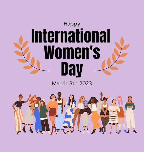 een poster voor de internationale vrouwendag in een vreemde taal
