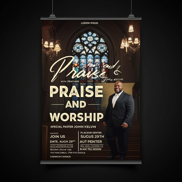 een poster voor de kerk en aanbidding van aanbidding