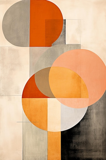 Een poster voor de kunsttentoonstelling in oranje en bruin.