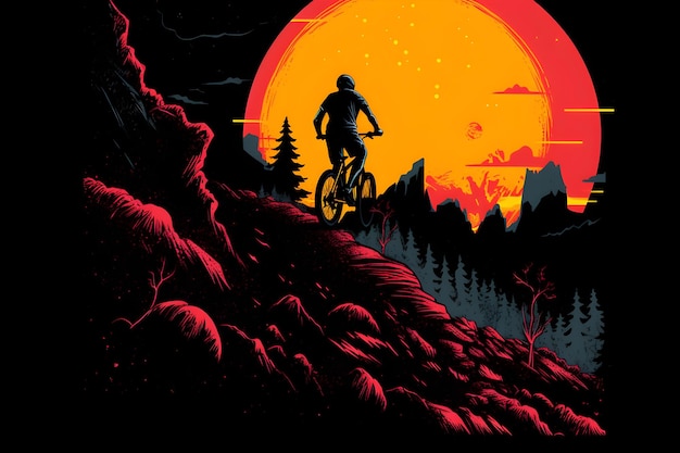 Een poster voor de mountainbikeshow genaamd mountainbiken.