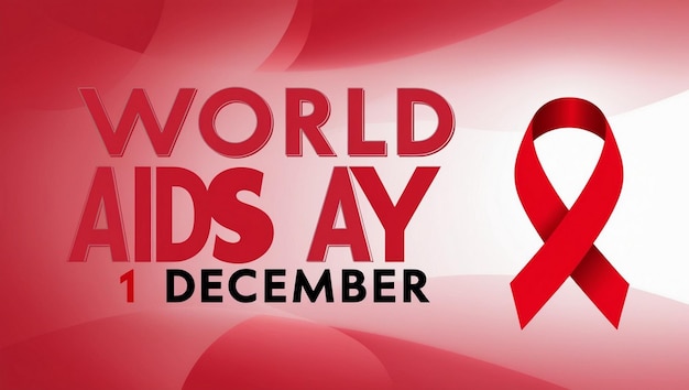een poster voor de Wereld Aidsdag wordt getoond
