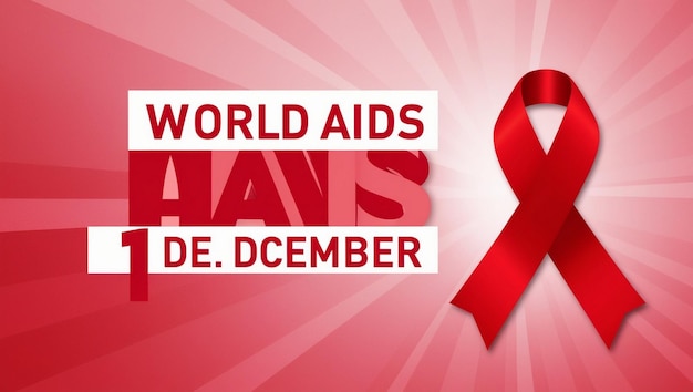 een poster voor de Wereld Aidsdag wordt getoond