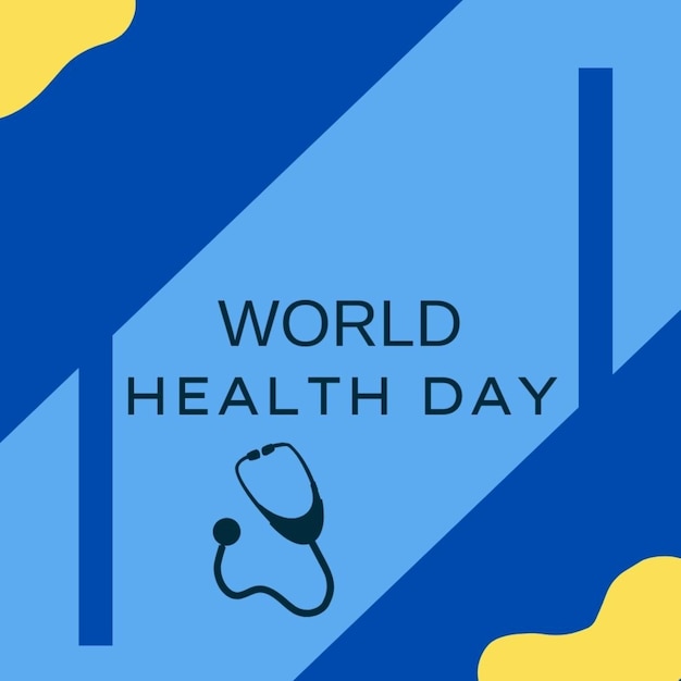een poster voor de Wereldgezondheidsdag met een wolk op de achtergrond