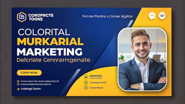 Een poster voor een bedrijf met de tekst "nationale marketing".