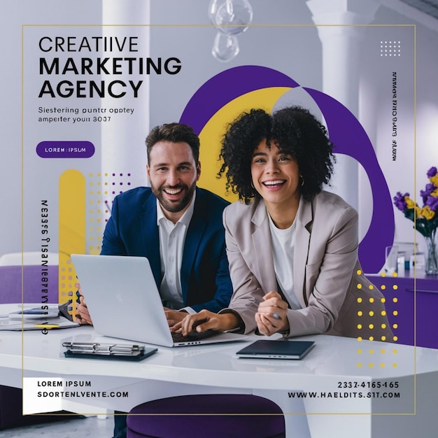 een poster voor een creatief bedrijf genaamd creatieve marketing