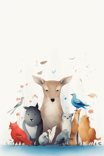 Een poster voor een kinderboek genaamd het hert.