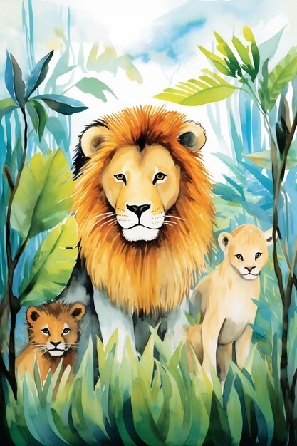 een poster voor een leeuw en leeuw door louis vuitt