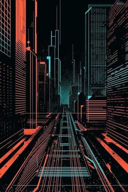 Een poster voor een muziekvideogame genaamd cyberpunk.