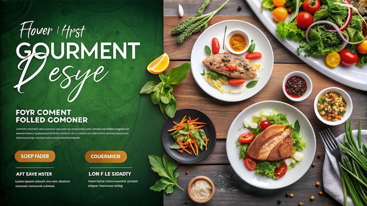 Foto een poster voor een restaurant genaamd de toekomst.