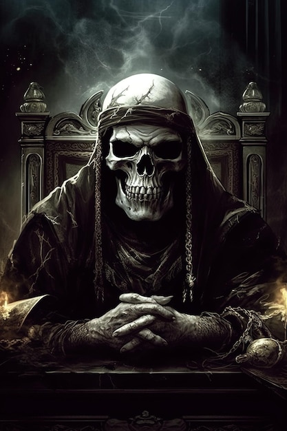 Foto een poster voor een skull and crossbones film genaamd de dood van een man