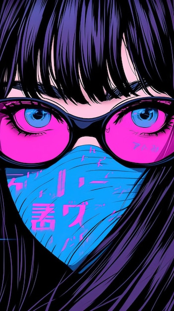 Een poster voor een stripboek genaamd het meisje met de bril.