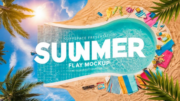 een poster voor een zomerkamp met de zon erachter