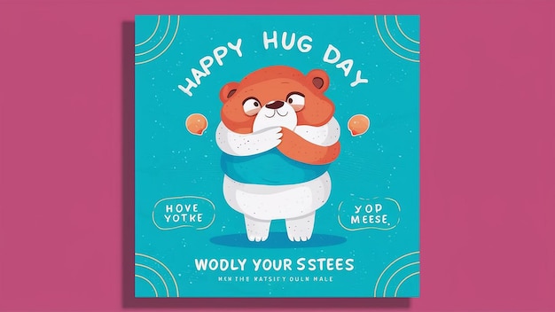Foto een poster voor happy bear hug your day