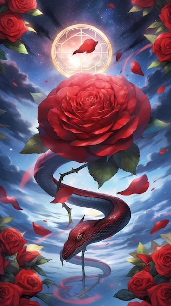 Een poster voor het boek de rode draak.