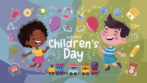 een poster voor kinderdag gelukkige dag