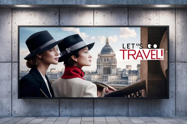 Een poster voor Let's go to travel.