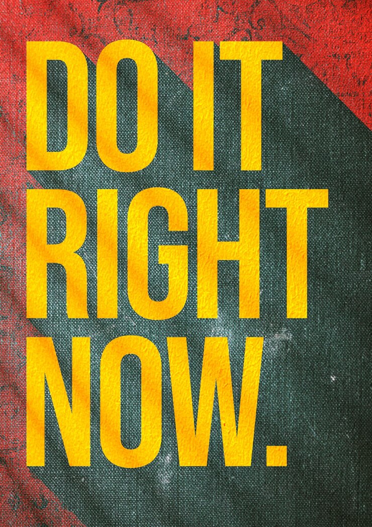 Foto een poster voor motivatie zeg doe het nu zeg nee tegen uitstel of uitstel