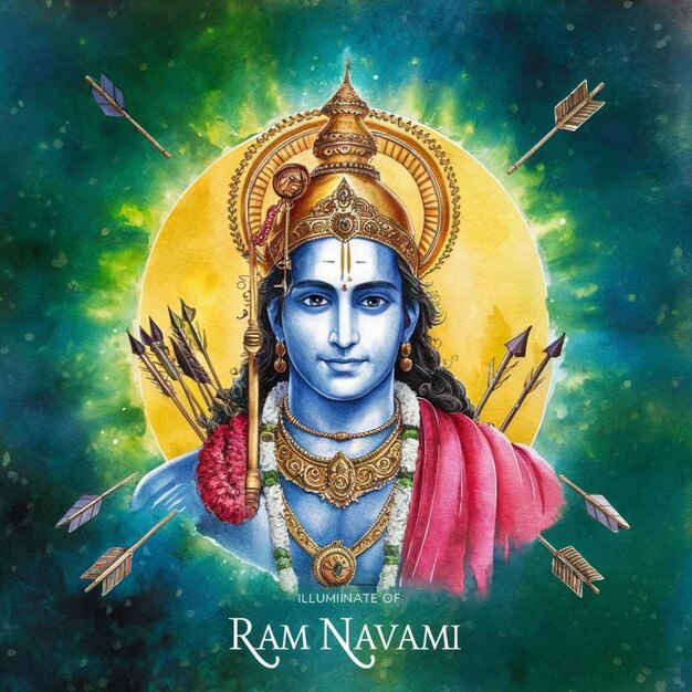 Foto een poster voor ram lord ram navami met pijlen