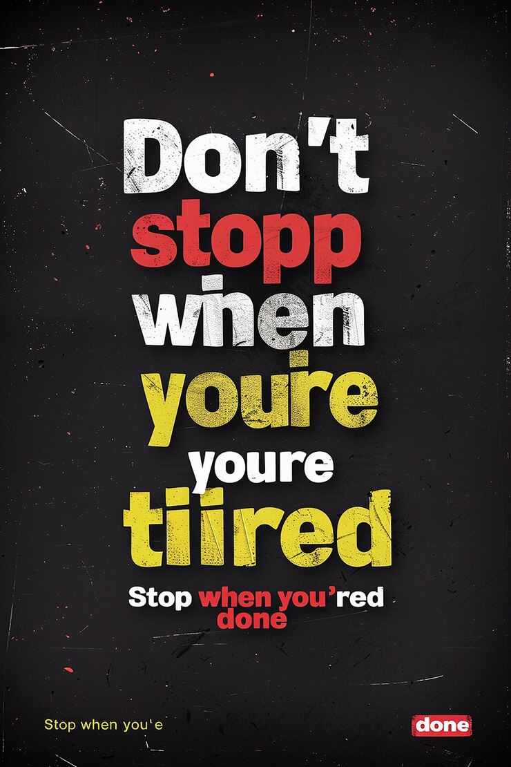 Foto een poster voor stop niet stop als je stopt rood