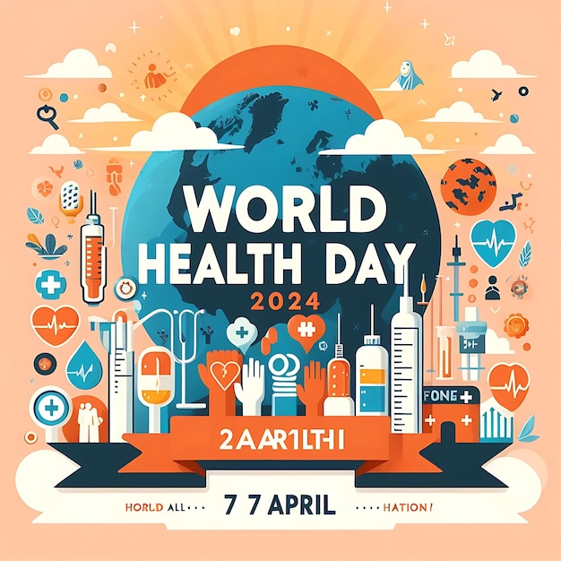 een poster voor wereldgezondheidsdag met een foto van een werelddag