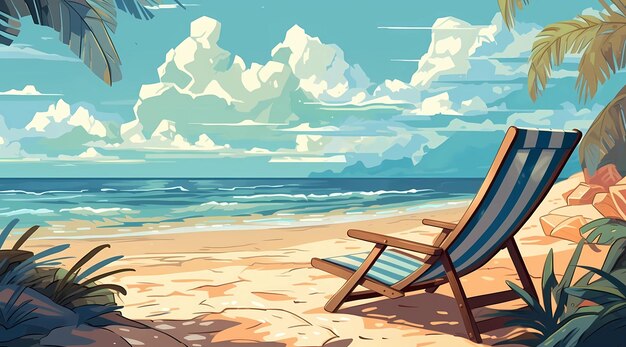 een postkaart voor een strandvakantie een reclamebrochure van een badplaats zomer zon zee oceaan