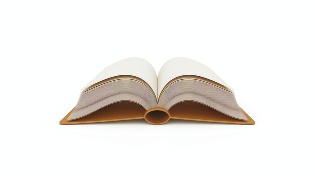 Foto een prachtig 3d-gerenderd icoon met een minimalistisch open boek perfect voor het verbeteren van uw ontwerpprojecten het boek is prachtig gedetailleerd en met zijn slanke witte omslag en knappe pagina's is het