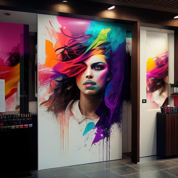 Een prachtig beeldmerk van salon met aantrekkelijke kleuren Generatieve AI
