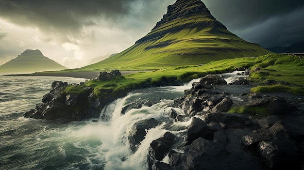 Foto een prachtig, betoverend en uniek landschap.