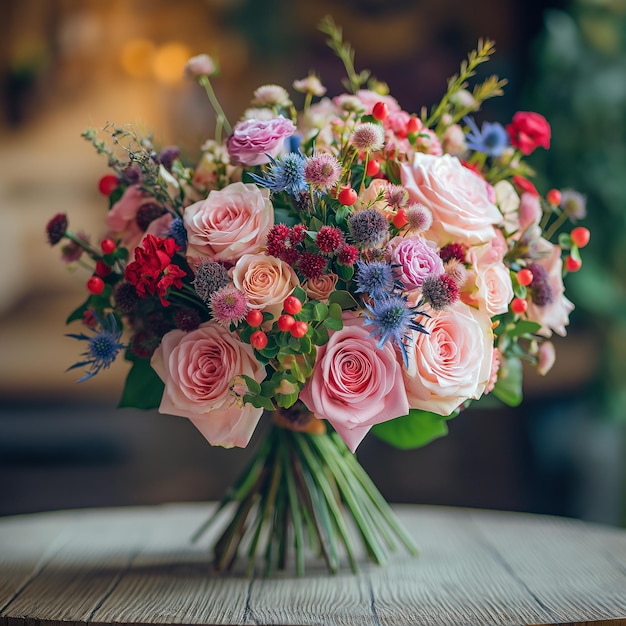 Een prachtig boeket bloemen voor Valentijnsdag