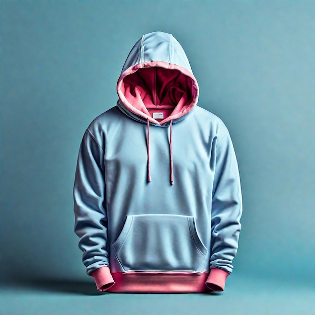 Een prachtig kleurrijk hoodie mockup sweatshirt met een geïsoleerde zak op een kleurrijke achtergrond