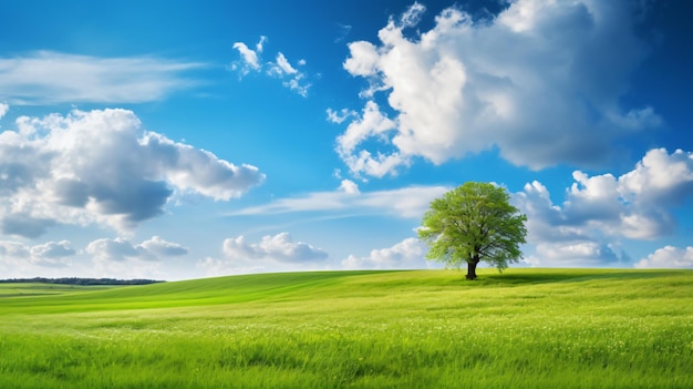 Een prachtig, kleurrijk zomer-voorjaarslandschap.