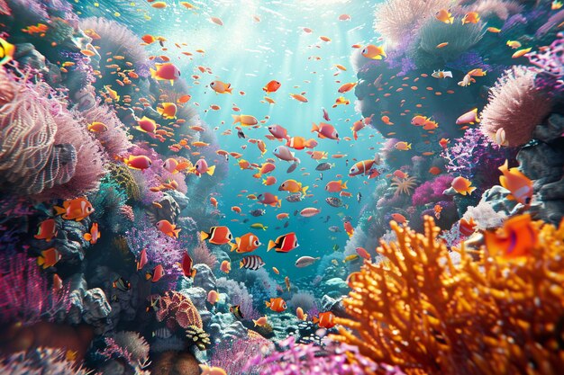 Een prachtig koraalrif vol met zeeleven.