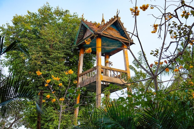 Een prachtig panoramisch uitzicht op de boeddhistische tempel Vientiane stad in Laos