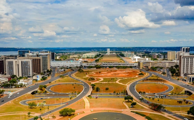 Een prachtig panoramisch uitzicht op de hoofdstad van Brasilia, Brazilië