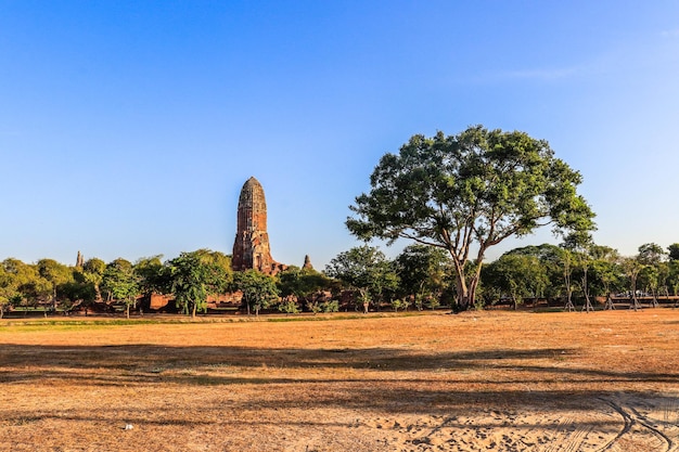 Een prachtig panoramisch uitzicht over Ayutthaya in Thailand