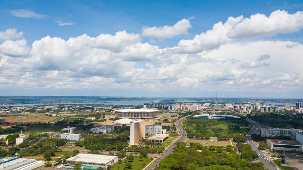 Een prachtig panoramisch uitzicht over Brasilia Brazilië