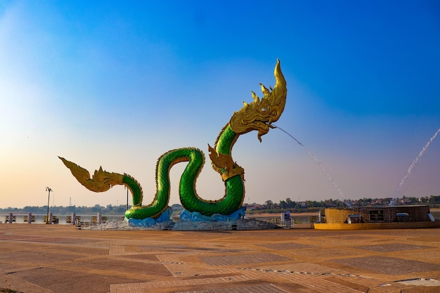 Een prachtig panoramisch uitzicht over de stad Nong Khai in Thailand