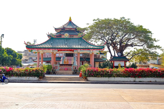 Een prachtig panoramisch uitzicht over de stad Nong Khai in Thailand