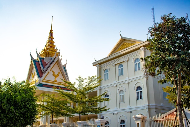 Een prachtig panoramisch uitzicht over de stad Phnom Penh in Cambodja