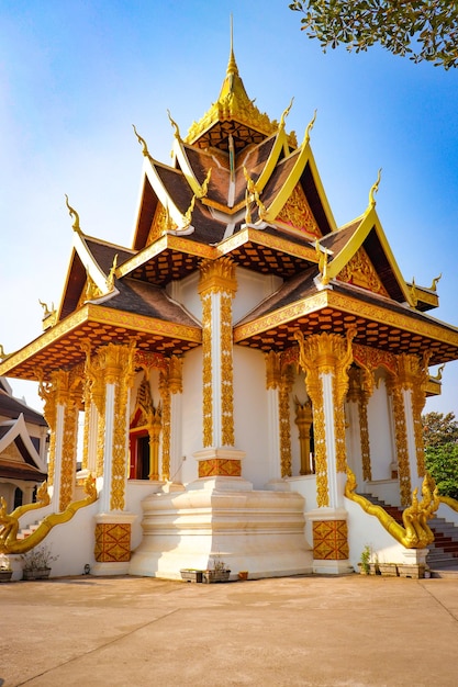 Een prachtig panoramisch uitzicht over de stad Vientiane in Laos