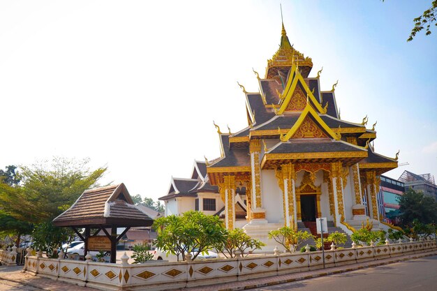 Een prachtig panoramisch uitzicht over de stad Vientiane in Laos